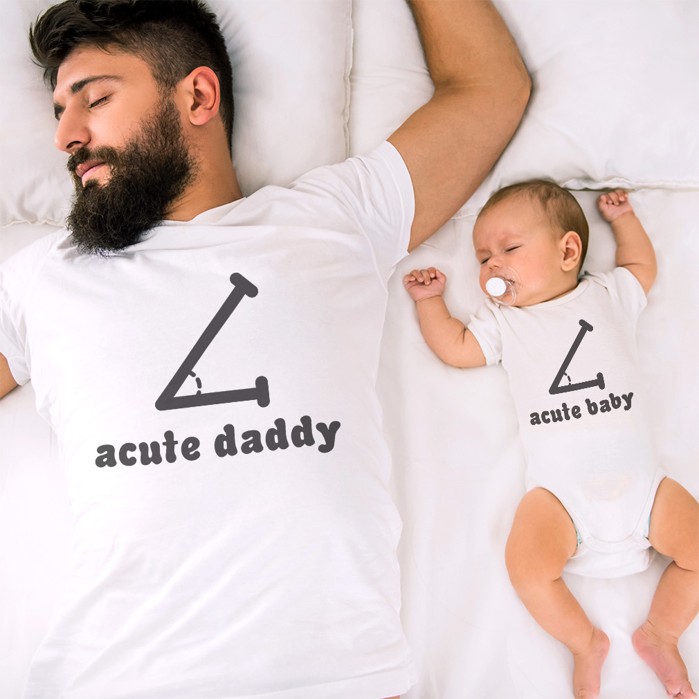 Dad and Baby Matching Outfits Clothes Acute Daddy Angle Geometry Geek — free download