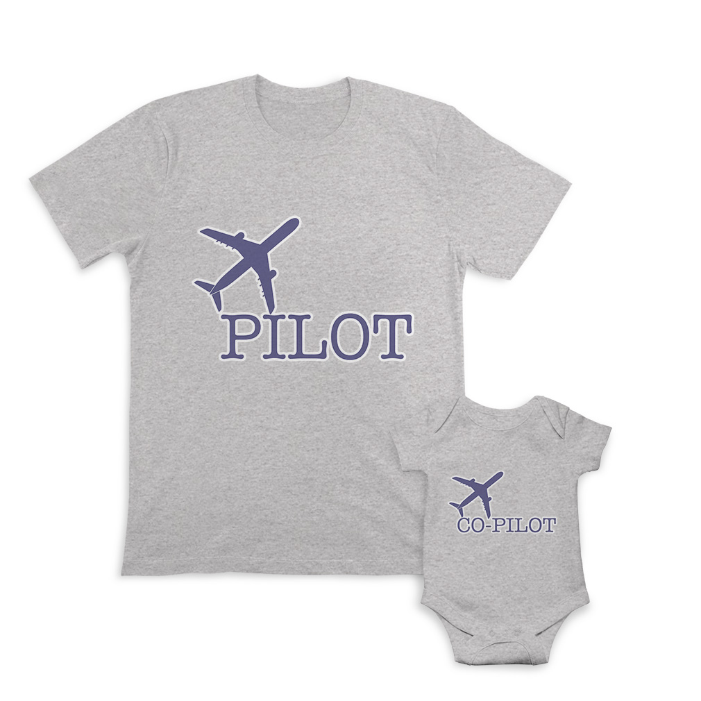 Dad and Baby Matching Outfits Clothes Airplane Pilot Blue - Airplane Co Pilot - Picture 5 of 6