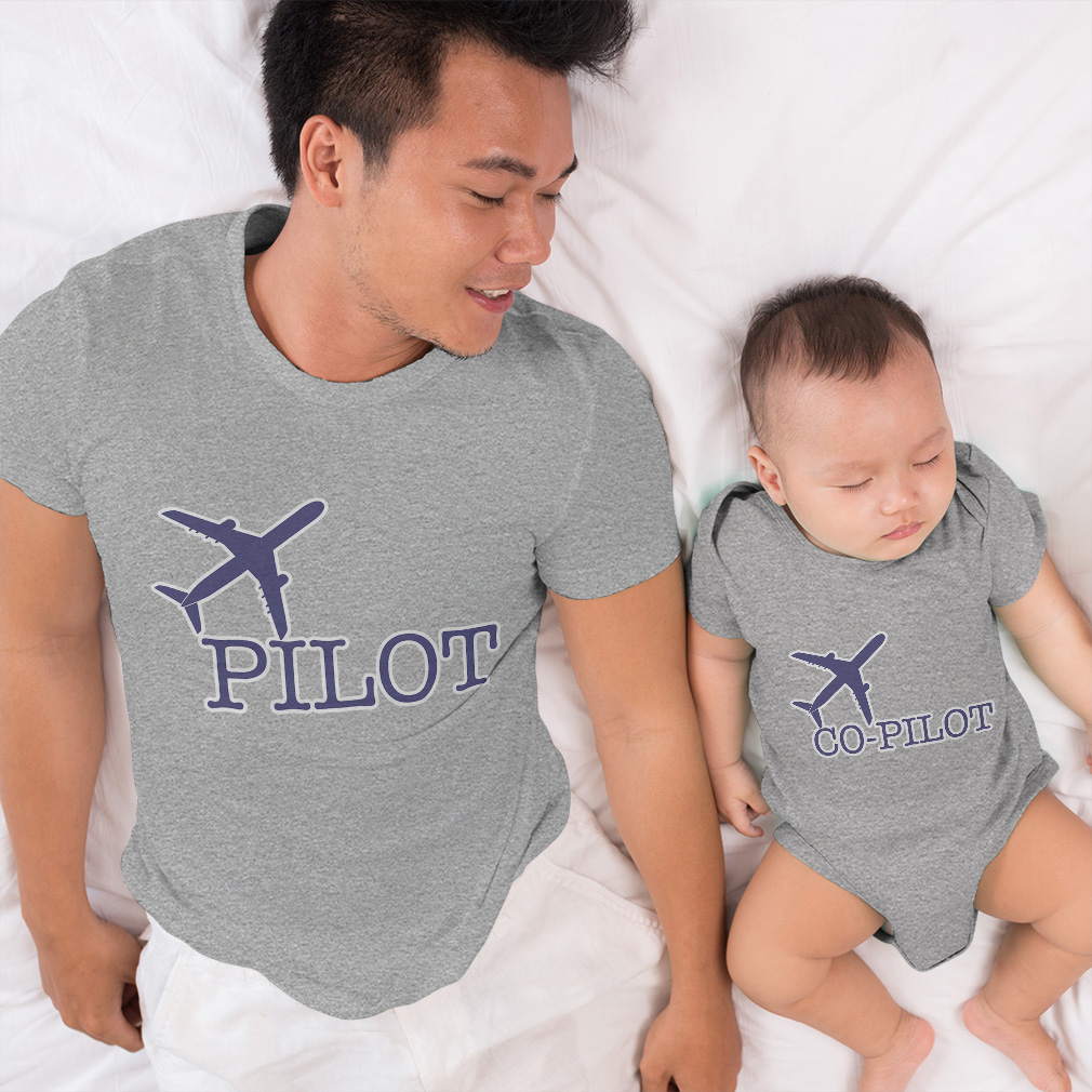 Dad and Baby Matching Outfits Clothes Airplane Pilot Blue - Airplane Co Pilot - Picture 4 of 6