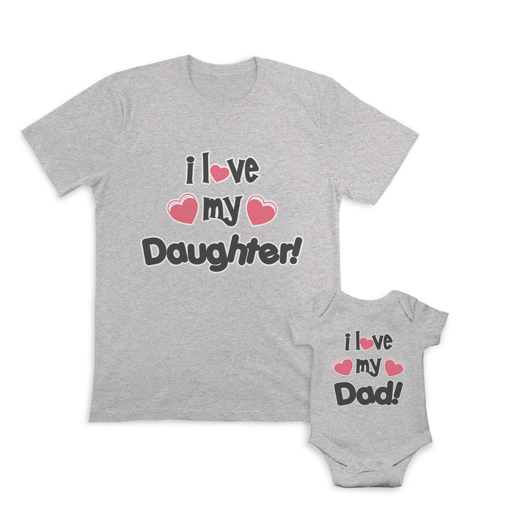 Dad Dad and Baby Matching Outfits Clothes I Love My Dad Heart - I Daughter Heart - Picture 5 of 6
