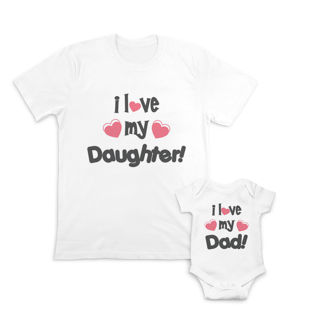 Dad Dad and Baby Matching Outfits Clothes I Love My Dad Heart - I Daughter Heart - Picture 6 of 6