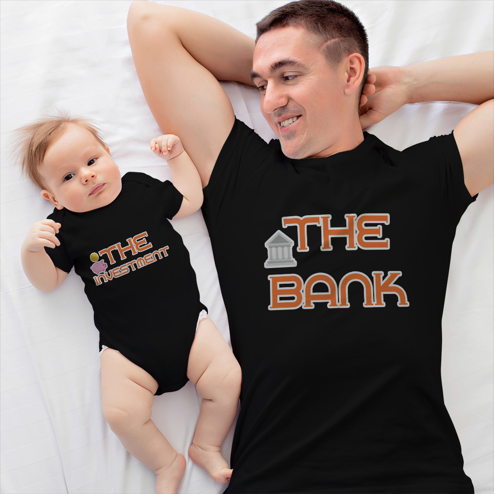 Dad and Baby Matching Outfits Clothes Bank Building - Investment Money Dollars - Picture 2 of 6