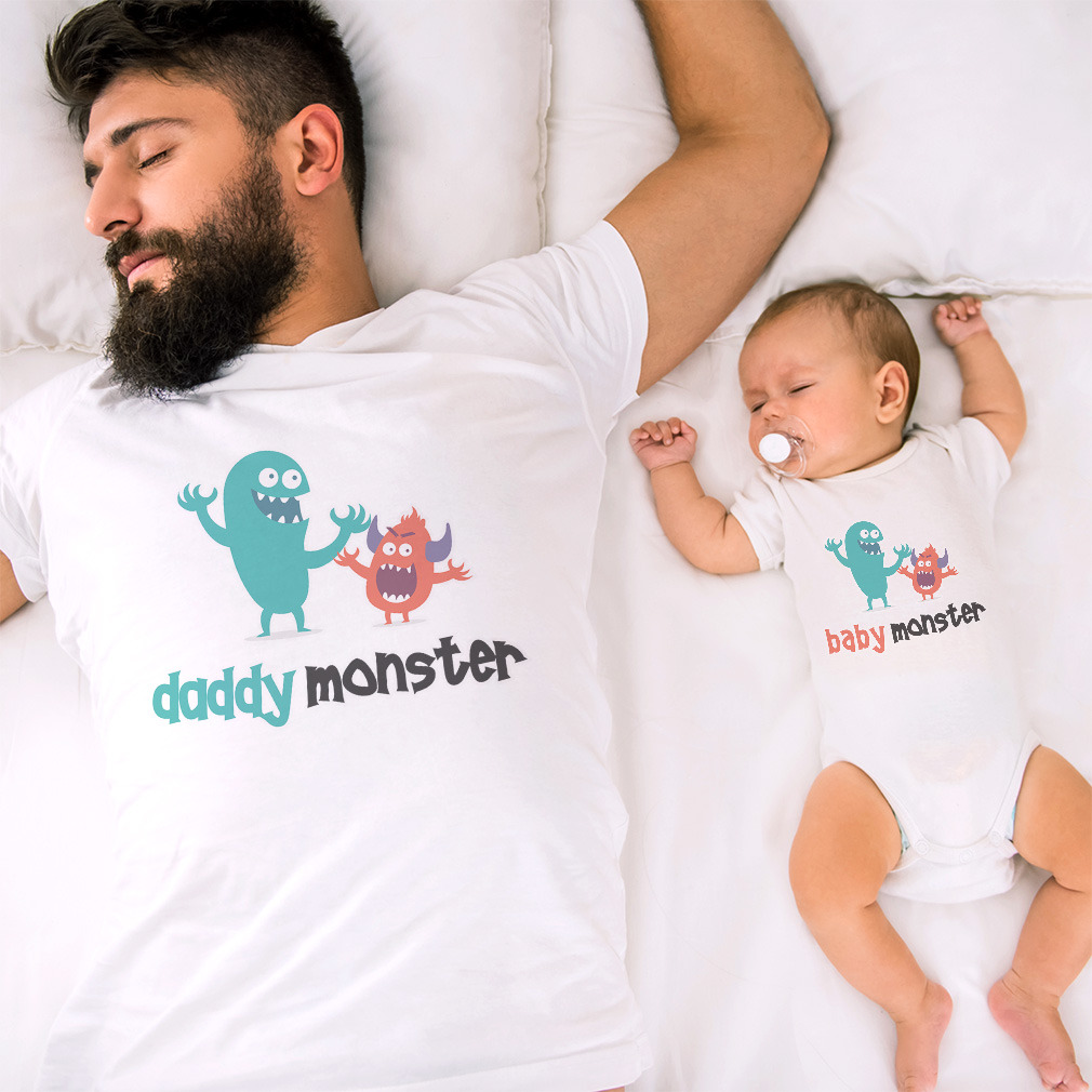 Dad and Baby Matching Outfits Clothes Bun Game Strong - Daddy Monster Cartoon