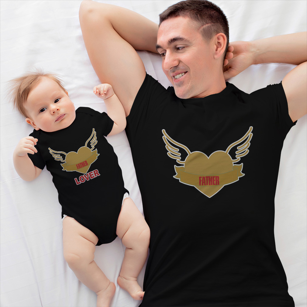 Dad and Baby Matching Outfits Clothes Father Heart Wings – Father Lover Heart